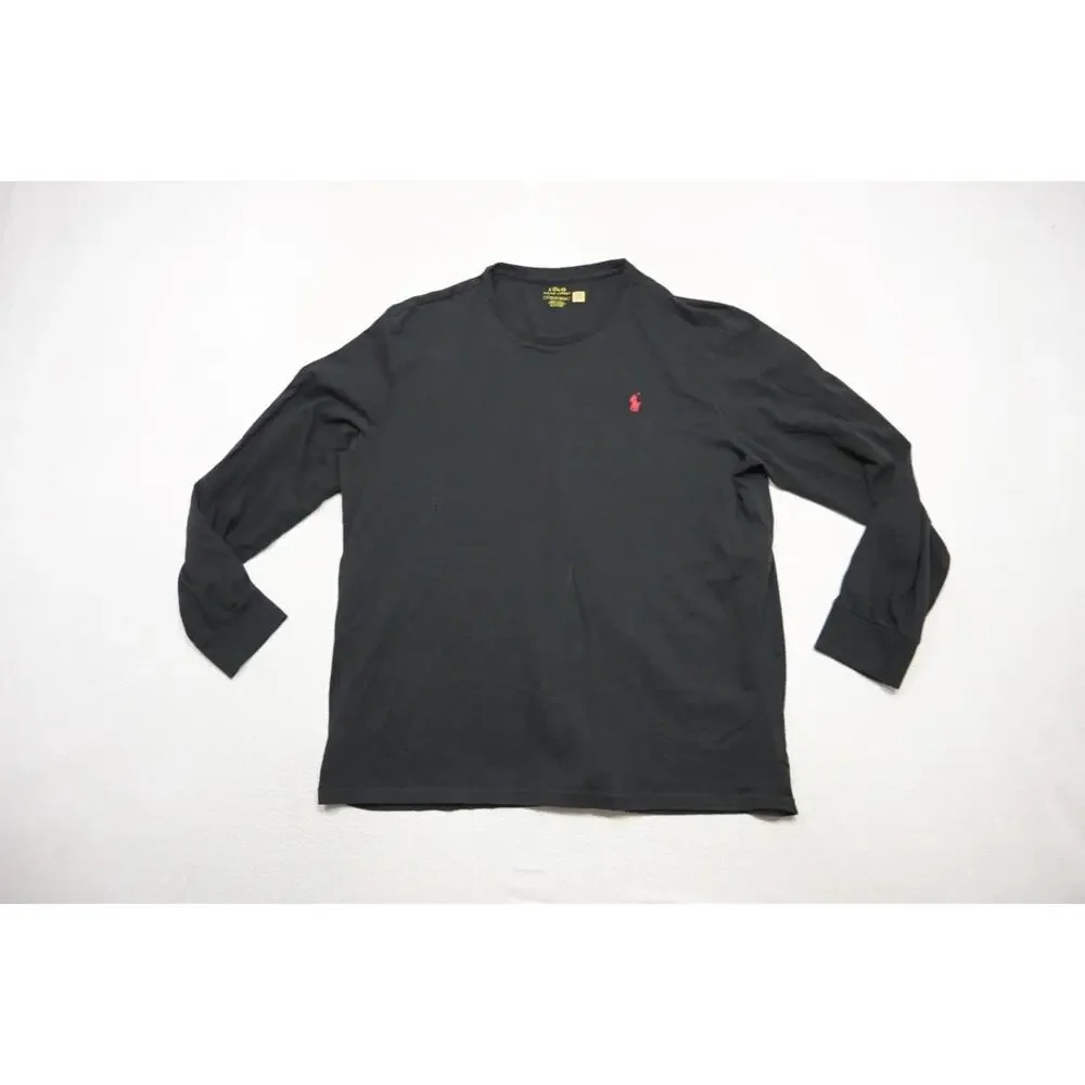 Polo Ralph Lauren‎ Tee Shirt Classic Fit Black Long Sleeve Mens Size XL